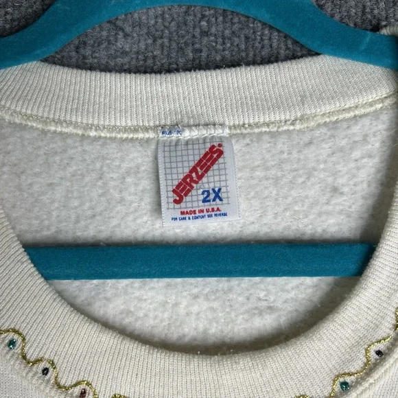 Vintage Southwestern Style Sweatshirt Women Size 2xl All Over Print Coyote Moon - Picture 3 of 11